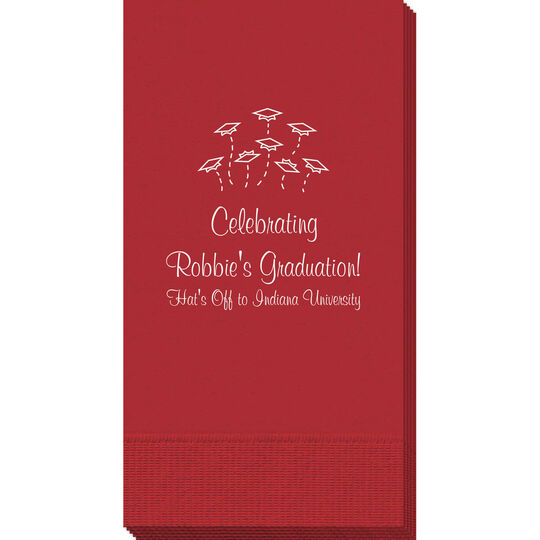 Hat Toss Graduation Guest Towels